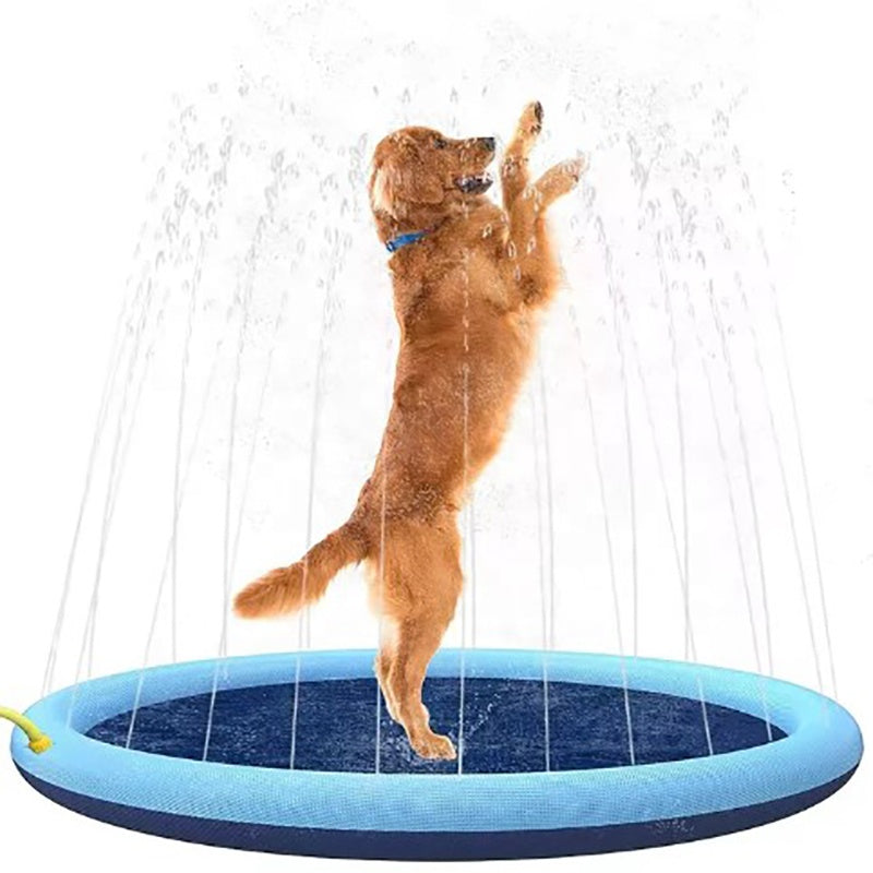 Splash & Play Pet Sprinkler Pad — outdoor hose-powered dog splash pad with sprinkler ring, available in three sizes