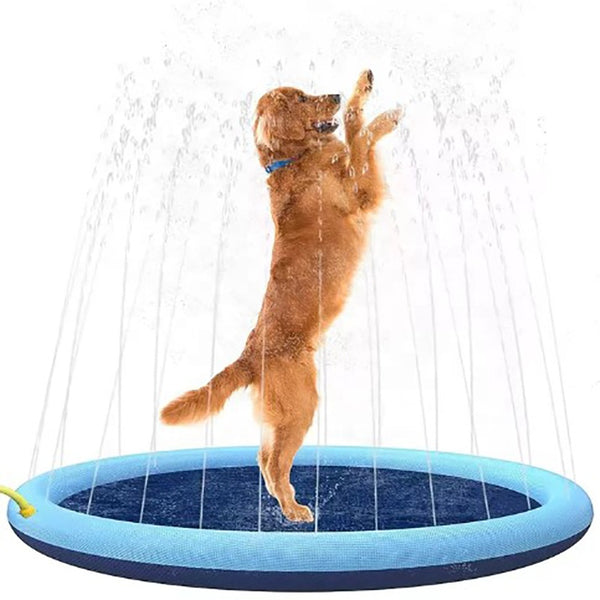 Splash & Play Pet Sprinkler Pad — outdoor hose-powered dog splash pad with sprinkler ring, available in three sizes